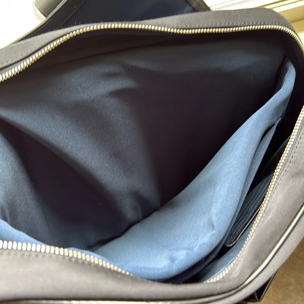 Cole Haan Black Leather Trim Messenger Bag